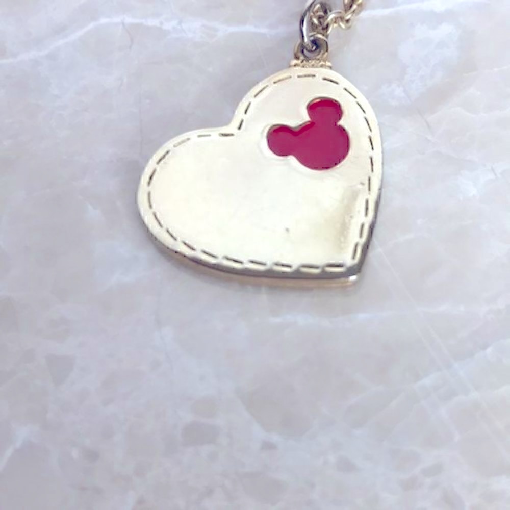 Disney Silver Heart Mickey Necklace